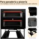 thumbnail image 2 of Bluelander Horno Industrial Panadería, 150 * 90 * 70 cm, Incluye 4 Charolas (65 * 45 cm), 3 Quemadores, Tipo Flauta, Horno para Pan de Gas LP, Vidrio Templado, Temperatura Máxima 300°C (Negro), 2 of 5