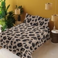 thumbnail image 2 of Ambesonne Abstract Boho Fitted & Flat Sheet with Sham 3 Pcs Set, Jaguar Skin Pattern, Twin, Warm Taupe Pale Caramel, 2 of 5