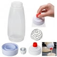 thumbnail image 6 of 2 Pack Pancake Batter Dispenser and Mixer with  Wire Whisk Batter Bottle Squeeze Kitchen Pancake Shaker Batter Dispenser Bottle Baking Tool for Cupcakes, Muffins, Crepes, White, 6 of 9
