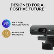 Logitech Brio 500 Full HD Webcam with Auto Light Correction, Noise Reduction, Privacy Cover, Graphite