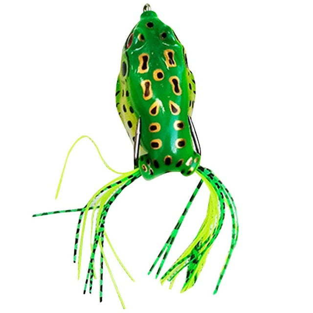 Naiovety Señuelos de rana de goma, cebos blandos con lengüeta de doble anzuelo para pesca de agua dulce en agua salada, accesorios de pesca al Pescar