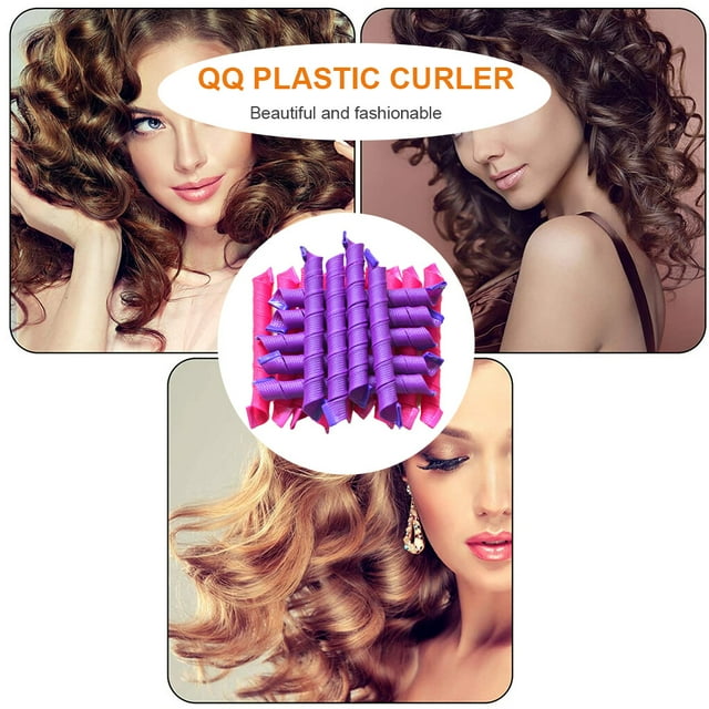1 Set Rouleau à Cheveux Service de Longue Durée Fonction Puissante Utile Helper Curlers Curler Design Unique pour Cheveux Longs Rose Rouge + Violet Foncé