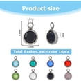 thumbnail image 2 of 112pcs Birthstone Pendants 8 Colors Round Glass Rhinestone Charms Stainless Steel Charms with Jump Rings for Jewelry Necklace Bracelets Earrings Making for making, 2 of 7