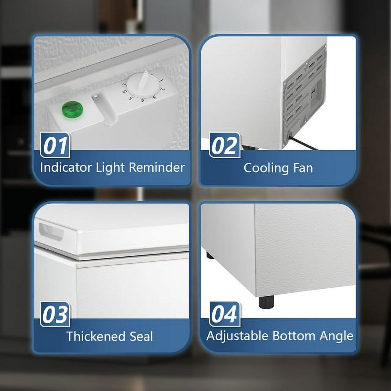 Electactic 2.7 Cu.ft Freezer Freestanding, Top Open Door Compact Freezer , Adjustable Temperature, Suitable for Home/Kitchen/Office/Restaurant (White)