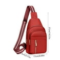 thumbnail image 3 of Beautynvta Leather Chest Bag for Women Men, Crossbody Shoulder Bag, Sling Bag Backpack, Belt Bags Purse Handbag for Travel & Daily Use, Red, 3 of 6
