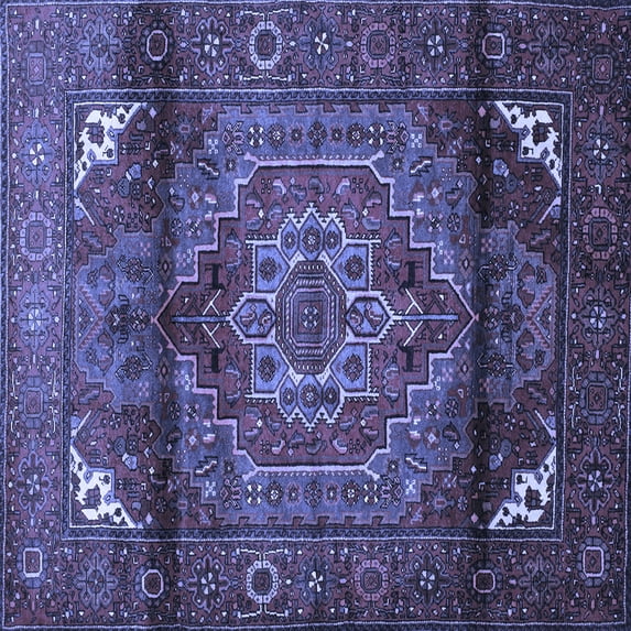 Ahgly Company Indoor Square Persian Blue Traditional Area Rugs, 8' Square
