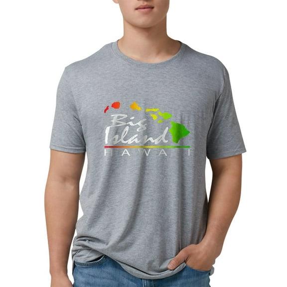 CafePress - BIG ISLAND Hawaii (Distressed Design) Men's Delu - Mens Tri-blend T-Shirt