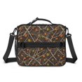 thumbnail image 2 of Camo and Maple Brown Pattern Insulated Lunch Bag with Shoulder Strap and Bottle Holder,Bento School Lunch Bag Box,11x9.5x3.5 Inches, 2 of 5