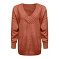 thumbnail image 5 of NMMUED Knits Clothing Womens Pullover Sweaters Soft Sweaters for Women V Neck Sweaters for Women Womens Tops Casual Knitted Sweater Fall Sweaters for Women Watermelon Red 4XL, 5 of 5