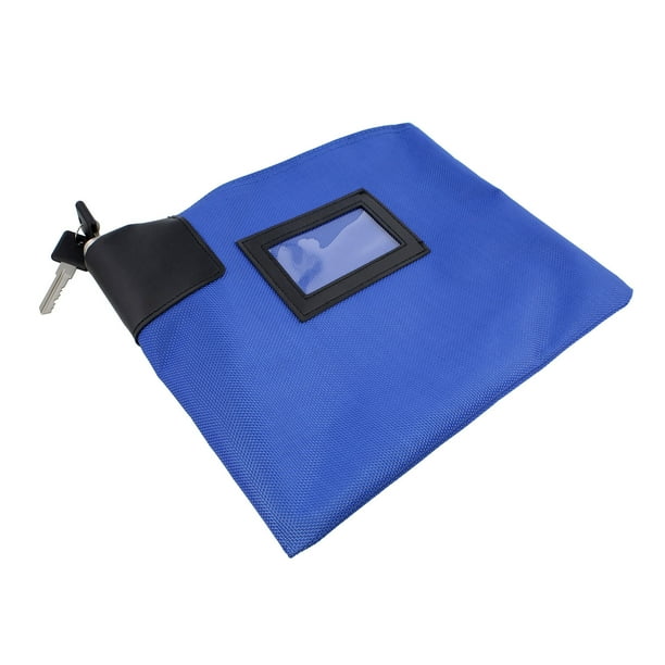 BISupply Locking Money Bag Lock Bag Bank Bag with Lock Cash Bag in Navy Blue