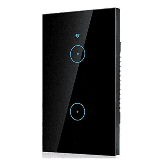 Interruptor Luz Pared Inteligente Wifi 2 Vías Negro