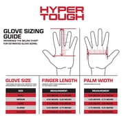 Hyper Tough All Purpose Performance Work Gloves, Synthetic Leather, Black and Red, Adult, Unisex, Medium