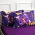 thumbnail image 5 of Wajade Butterfly Comforter Set Full Size, 7PCS Bed in A Bag Retro Soft Purple Bedding Collection with Comforter, Sheet, Pillowcase and Sham, 5 of 6