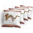thumbnail image 5 of Ambesonne Dragon Throw Pillow Cover 4 Pack, Floral Ornate Folk Body, 16", Multicolor, 5 of 7