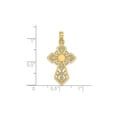 thumbnail image 3 of 14K Yellow Gold Lace Cross Pendant Charm, Polished Openwork Cross, 23.6 mm, 3 of 6