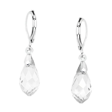 Falari Glass Crystal Pear Shaped Earring Clear