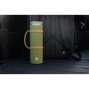 Swiss Tech 20 oz Insulated Water Bottle, Stainless Steel, 360 Sip Lid with Hidden Storage, Soft Touch Green