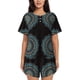 thumbnail image 1 of Balery Mandala Conjunto de Pijama para Mujer con Estampado, Dos Piezas de Manga Corta y Shorts, Ropa de Dormir Suave con Cuello Redondo y Bolsillos-Large, 1 of 6