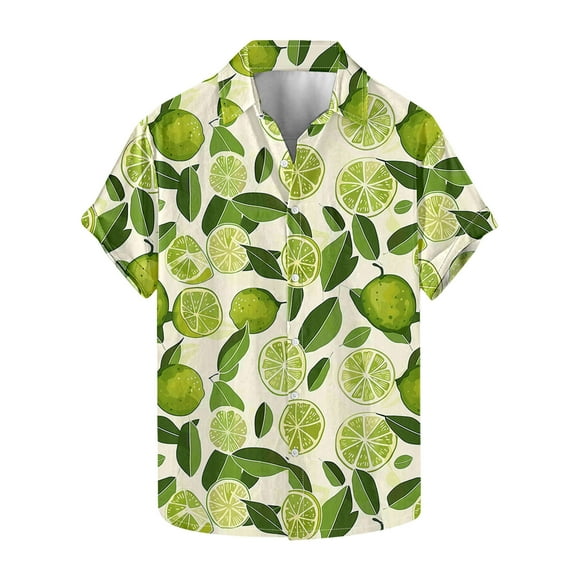 Men's Summer Hawaiian Shirts Short Sleeve Button Down Lapel Tee Cute Tropical Beach Tops Casual Vacation T Shirt 2025