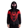 thumbnail image 2 of Boys Spider Hoodies with Pockets Full Face Graphic Hooded Sweatshirt Unisex Lightweight Oversize Goth Jacket Y2k Punk Streetwear Zip up Hoodie Spider Caps Wine 120, 2 of 4
