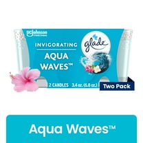 Glade Candle, Fragrance Infused with Essential Oils, Aqua Waves, 2 Count