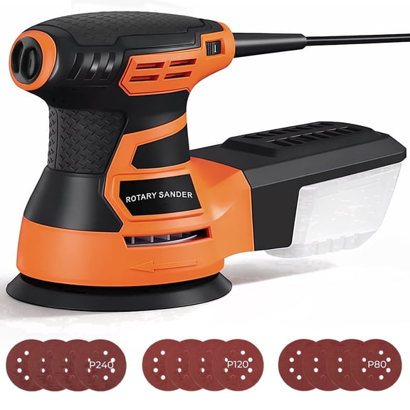 HOTREE Random Orbital Sander 6 Speed 13000RPM with Dust Collection  12 Sandpapers for Woodworking Polishing and Sanding