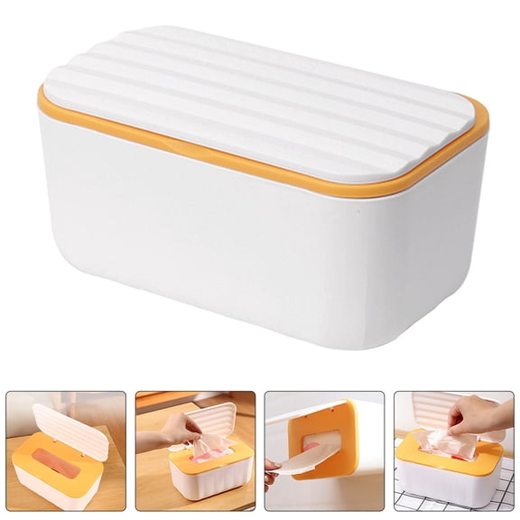 WEAVILUX Tissue Storage Cases Tissue Box Cover White Plastic 1Pcs Simple Design