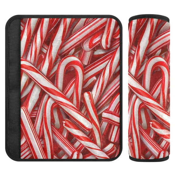 ALAZA Candy Christmas Car Seat Belt Adjuster Neck Covers Shoulder Cushions Pads S