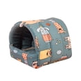 thumbnail image 1 of Reheyre Hamster Nest Printing Semi-closed Soft Big Space Comfortable Keep Warm Practical Elephant Pattern Hamster Bed for Winter, 1 of 8