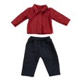 thumbnail image 4 of Trajes de muñeca Ropa De Muñeca De 18 Pulgadas Tela Escocesa Roja Para Disfraces De Verano Para Niños Regalos De Cumpleaños Tela Escocesa Roja Pequeña Pequeña tela escocesa roja Fanmusic Trajes de muñeca, 4 of 7