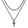 thumbnail image 1 of TINGN Layered Cross Necklace for Men 18K Gold Silver Black Cross Necklace Layered Rolo Chain Box Chain Cross Pendant Necklace for Men Boy Women Girls, 1 of 6