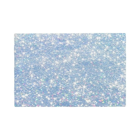 

Placemats Set of 4 / 6 White Bule Glitter Placemats for Dining Table Indoor/Outdoors Heat Resistant Washable Placemats 18 x 12