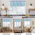 thumbnail image 5 of 2 Pack Mermaid Tail Backdrop Valance for Window Fish Scale Kitchen Valance Rod Pocket Short Curtain Topper Decorative Window Treatment for Living Room Bedroom 60"x18", 5 of 8