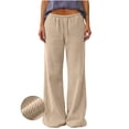 thumbnail image 5 of BXJX Womens Corduroy Pants, Drawstring Elastic Waist Casual Fall Winter Straight Leg Trousers with Pockets Khaki Size S-2XL, 5 of 7