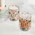 thumbnail image 2 of Yayeee 4 Pack Qtip Holder Bathroom Cotton Swab Canister with Lid Clear Dispenser Set, Flamingo Pattern, 2 of 6
