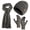 Dark Gray, variant on Winter Beanie Hat Scarf Gloves Set for Women, Slouchy Beanie Long Scarf Touchscreen Gloves, Warm 3 in 1 Set (Black)