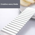 thumbnail image 6 of MLfire Potato Ripple Knife Crinkle Cutter Wavy Chopper French Fry Slicer Knife Stainless Steel Food Tomato Onion Lemon Salad Chopping Knife Wavy Slicer Wavy Vegetable Cutter Kitchen Tool, 6 of 9