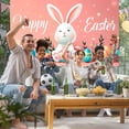 thumbnail image 5 of JingChun Fabric Spring Easter Backdrop for Photography Colourful Floor Eggs Happy Bunny Rustic Wooden Wall Background for Baby Shower Newborn Kids Portrait Photo Studio Props, 5 of 6