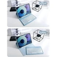 thumbnail image 4 of REQO Keyboard Case and Mouse Combo for Galaxy Tab A9 8.7 Inch 2023 Model (SM-X110/X115/X117), Round Keys Detachable Magnet Slim Stand Cover with S Pen Holder, Mint Green, 4 of 7