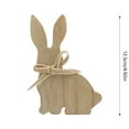 thumbnail image 3 of Easter Bunny Wooden Decoration Exquisite Rabbit Figurine Home Desk Ornament Idea Easter Decoration, 3 of 8
