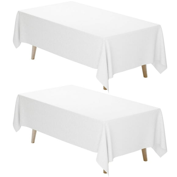 Mantel Fixwal, tela de poliéster blanco, 180 x 300 cm, paquete de 2