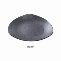Yanco DB-207 7 in. Diamond Black Collection Triangle Plate, Matte Glaze - Pack of 36