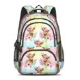 thumbnail image 2 of Highland Cow and Flower Print Backpack for School, Cute School Bag with Adjustable Shoulder Straps and Padded Back, 16.9"x12.6"x5.9", 2 of 5