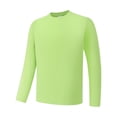 thumbnail image 2 of USNSM (S-4XL) Plus Size Men's Long Sleeve Summer Quick Dry Shirts Loose Crewneck Pullovers Outdoor Workout Casual Tee Tops Green XL, 2 of 9