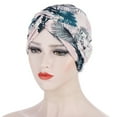 thumbnail image 3 of SPRING PARK Headwrap Flower Print Fiber Fabric Turban Hat Muslim Headscarf Cap Head Wrap, 3 of 7