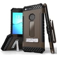 thumbnail image 1 of TAN BROWN BEYOND CELL TRI-SHIELD RUGGED CASE COVER with KICKSTAND + BELT CLIP HOLSTER + LANYARD STRAP + CREDIT CARD POCKET FOR GOOGLE PIXEL XL 5.5", 1 of 7