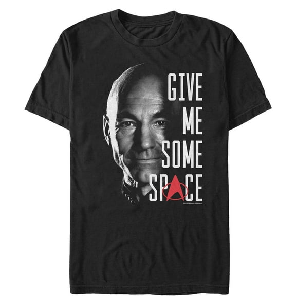 Men's Star Trek: The Next Generation Picard Give Me Some Space Graphic Tee Black Small