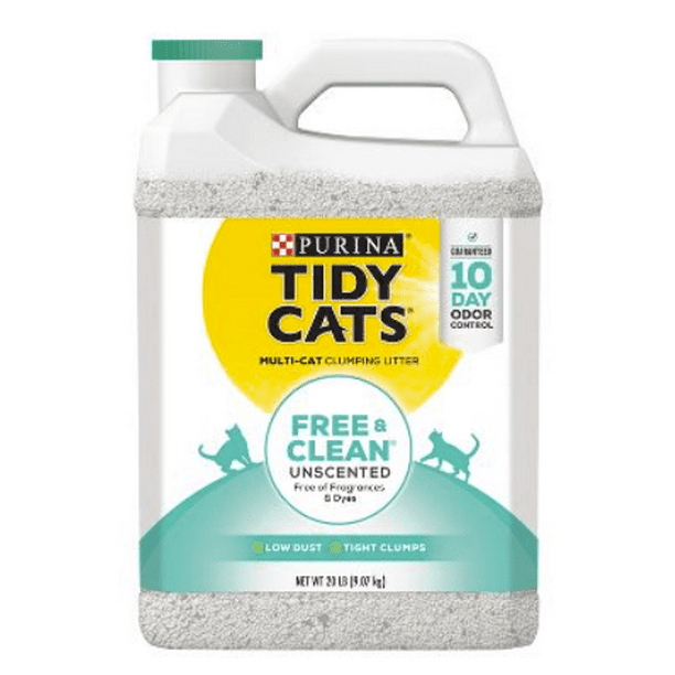 Purina Tidy Cats Free & Clean Unscented MultiCat Clumping Litter 20lbs