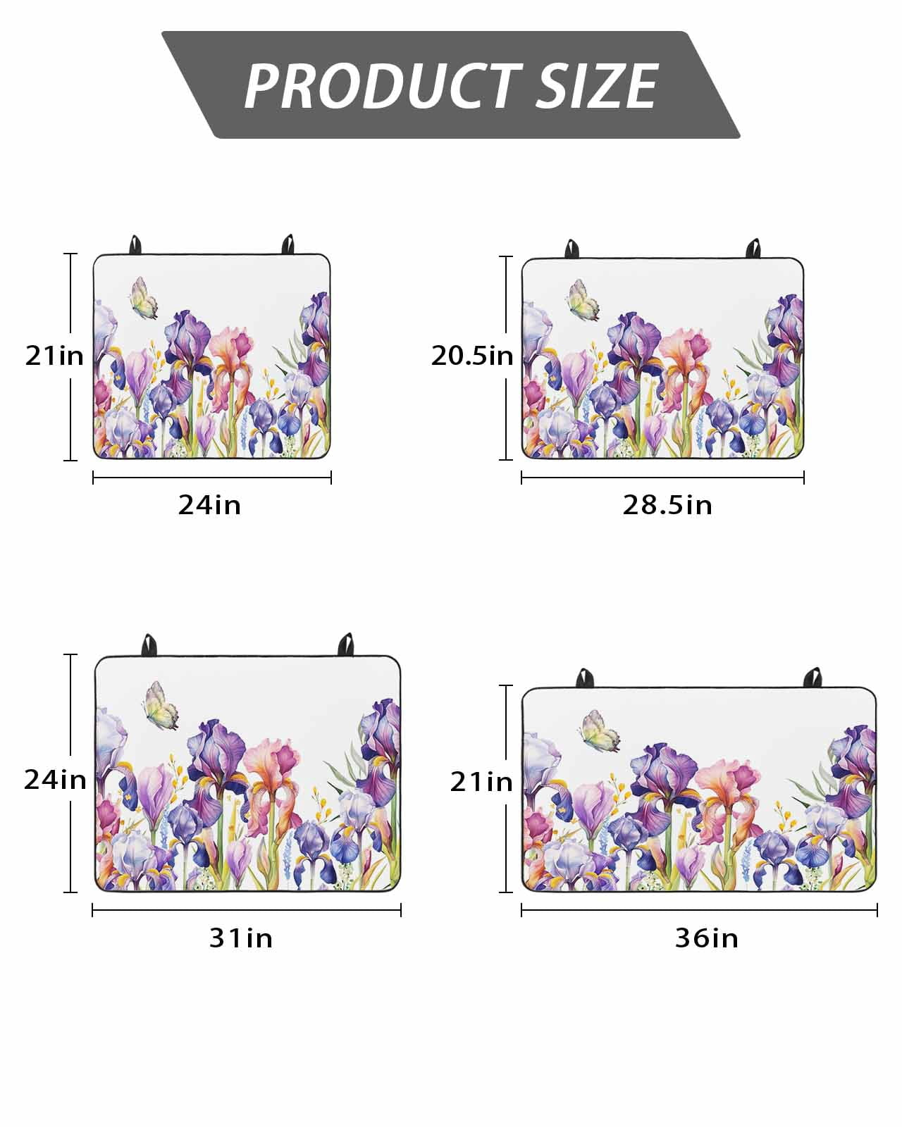 Stove Top Covers for Electric Stove, Watercolor Purple Floral, Glass Stovetop Cover Protector, Flower Leaves Hearb White Induction Cooktop Protector Oven Mat for Kitchen Countertop 24"x21"