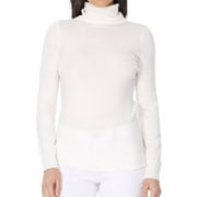 YEMAK Women's Classic Fitted Long Sleeve Turtleneck Pullover Sweater MK3349-IVORY-M